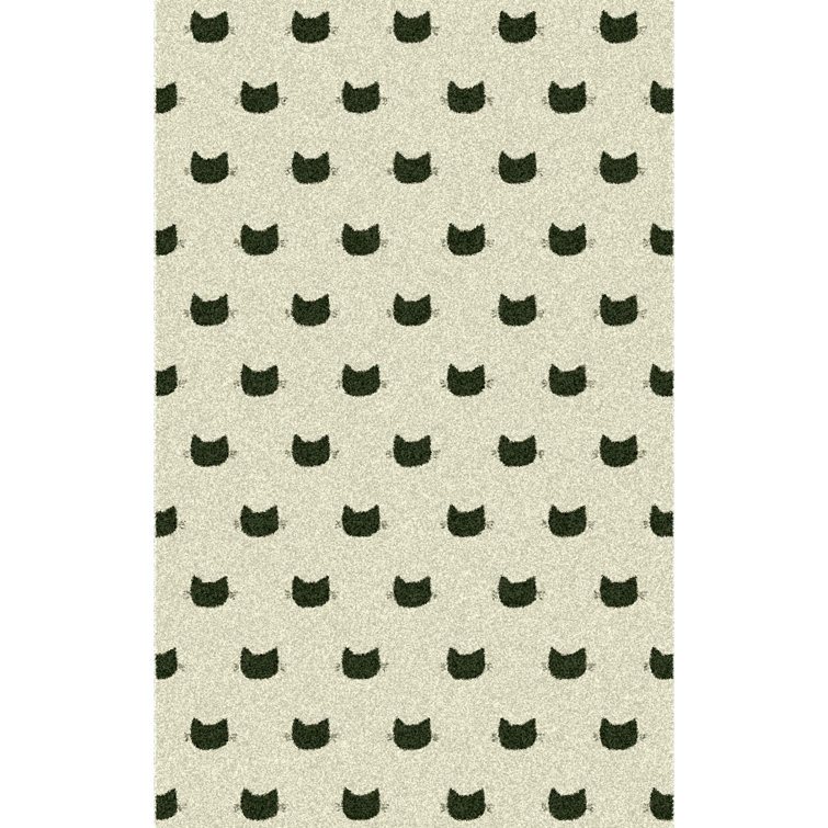 Harriet Bee Admiranda Kitty Cream/Black Area Rug Wayfair